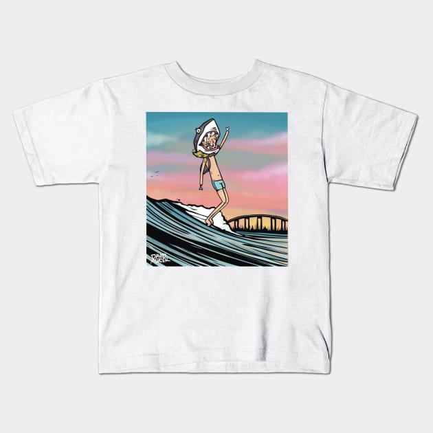 sunSET wave Kids T-Shirt by DavesNotHome